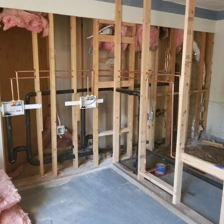 Copper pipe rough-in and plumbing installation in Batesville